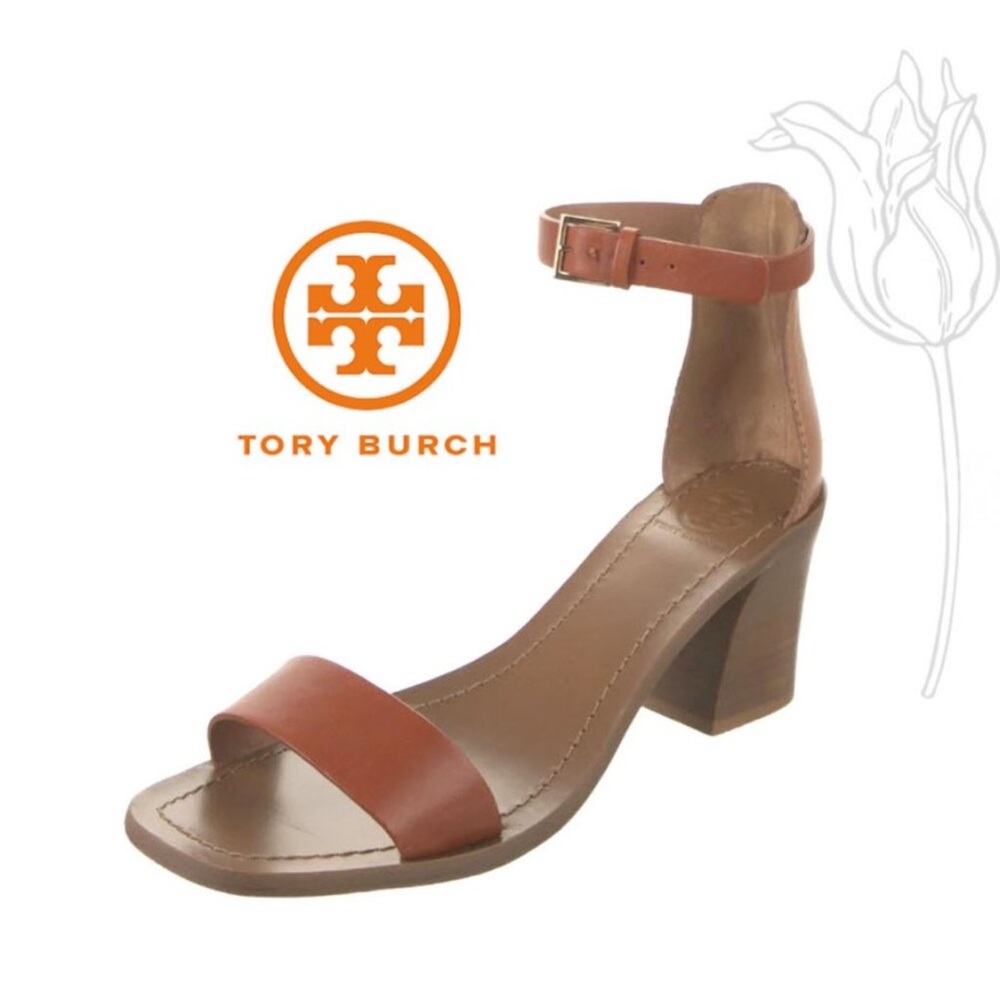 Tory Burch Block Heel Leather Sandals Heels
